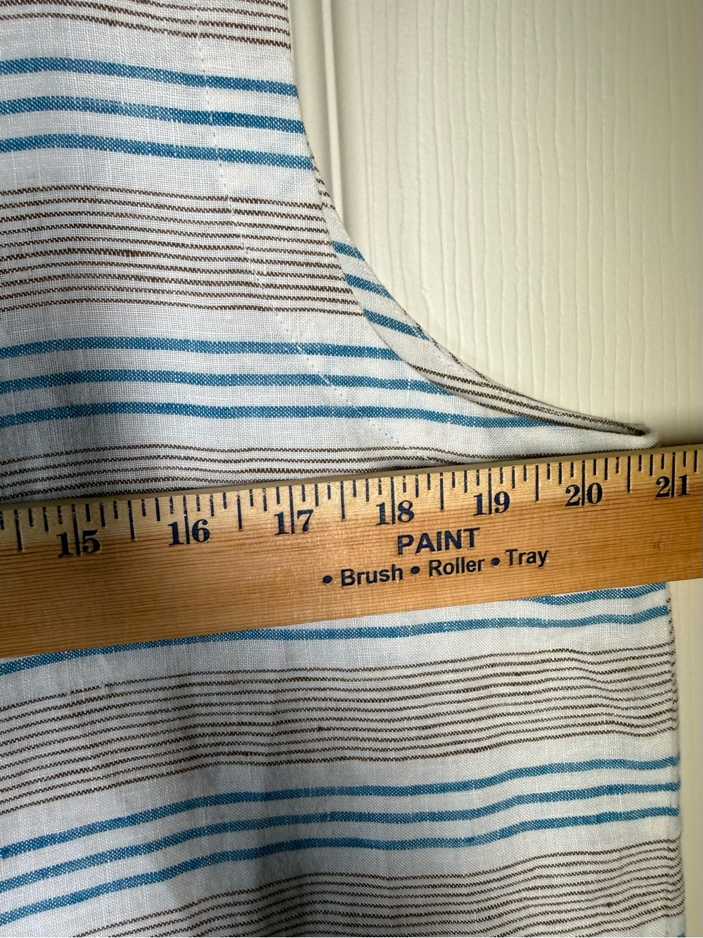 J. Jill Linen Sz L Blue and Beige Striped Midi Dress - Picture 8 of 8